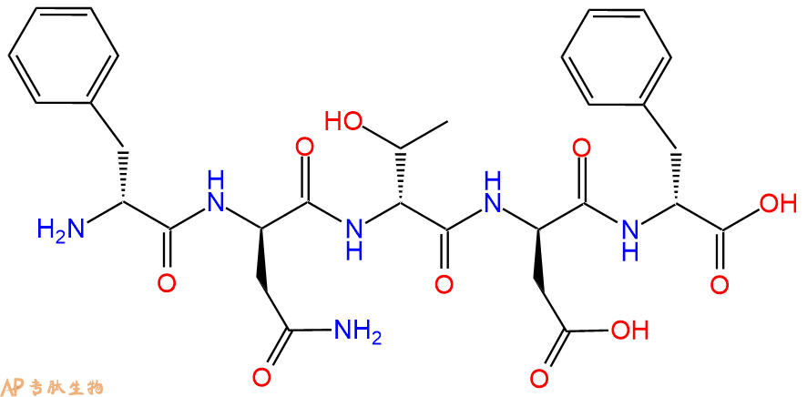 专肽生物产品H2N-DPhe-DAsn-DThr-DAsp-DPhe-OH