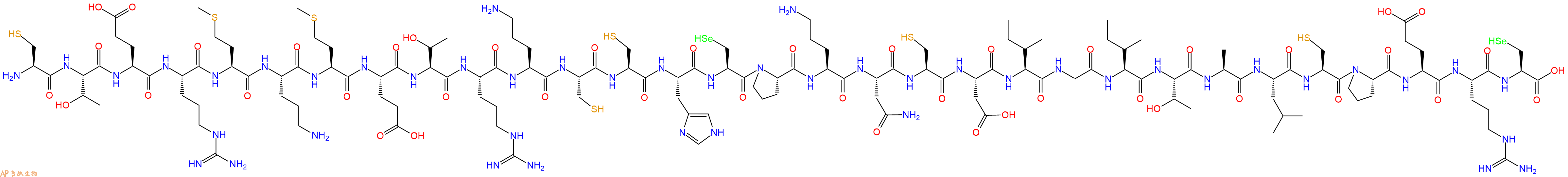 专肽生物产品H2N-Cys-Thr-Glu-Arg-Met-Orn-Met-Glu-Thr-Arg-Orn-Cys-Cys-His-Sec-Pro-Orn-Asn-Cys-Asp-Ile-Gly-Ile-Thr-Ala-Leu-Cys-Pro-Glu-Arg-Sec-OH