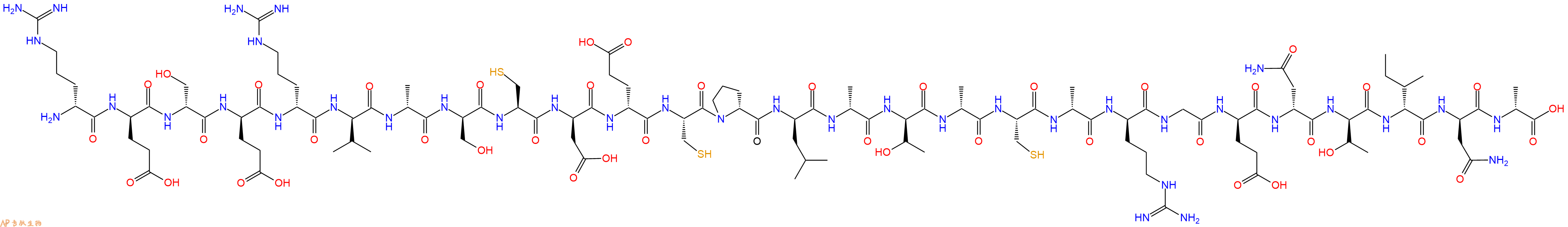专肽生物产品H2N-DArg-DGlu-DSer-DGlu-DArg-DVal-DAla-DSer-Cys-DAsp-DGlu-Cys-DPro-DLeu-DAla-DThr-DAla-Cys-DAla-DArg-Gly-DGlu-DAsn-DThr-DIle-DAsn-DAla-OH