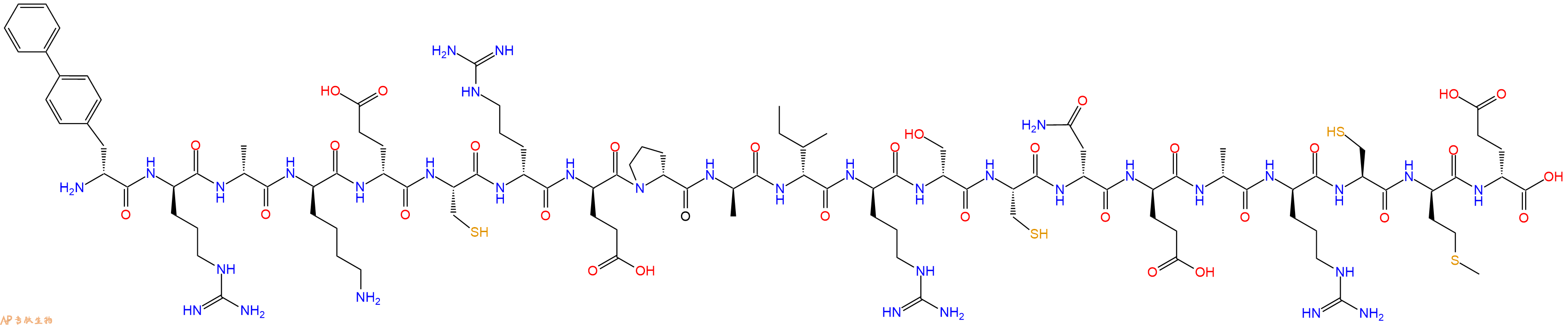 专肽生物产品H2N-DBip-DArg-DAla-DLys-DGlu-Cys-DArg-DGlu-DPro-DAla-DIle-DArg-DSer-Cys-DAsn-DGlu-DAla-DArg-Cys-DMet-DGlu-OH