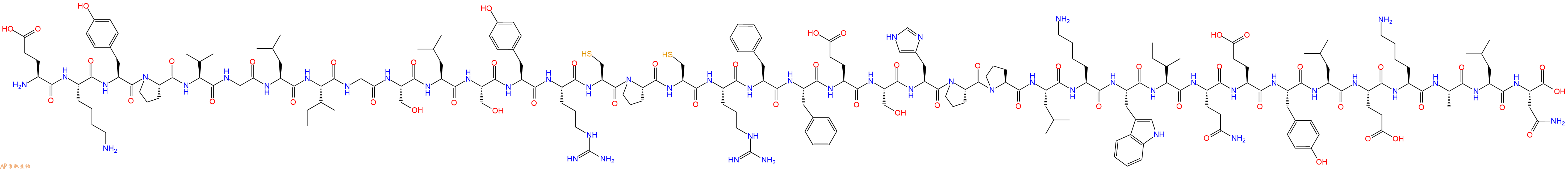 专肽生物产品H2N-Glu-Lys-Tyr-Pro-Val-Gly-Leu-Ile-Gly-Ser-Leu-Ser-Tyr-Arg-Cys-Pro-Cys-Arg-Phe-Phe-Glu-Ser-His-Pro-Pro-Leu-Lys-Trp-Ile-Gln-Glu-Tyr-Leu-Glu-Lys-Ala-Leu-Asn-OH