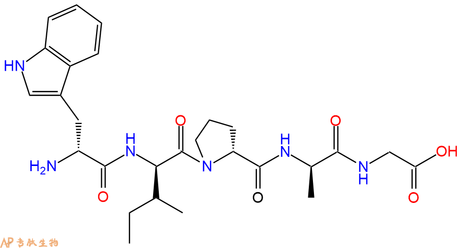 专肽生物产品H2N-DTrp-DIle-DPro-DAla-Gly-OH