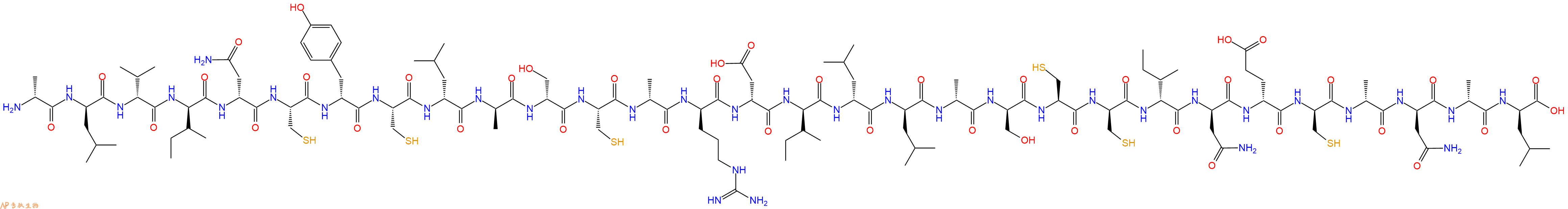 专肽生物产品H2N-DAla-DLeu-DVal-DIle-DAsn-Cys-DTyr-Cys-DLeu-DAla-DSer-Cys-DAla-DArg-DAsp-DIle-DLeu-DLeu-DAla-DSer-Cys-DCys-DIle-DAsn-DGlu-DCys-DAla-DAsn-DAla-DLeu-OH
