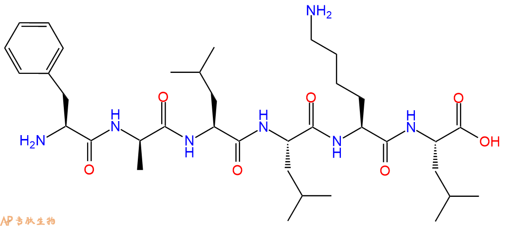 专肽生物产品H2N-Phe-DAla-Leu-Leu-Lys-Leu-OH
