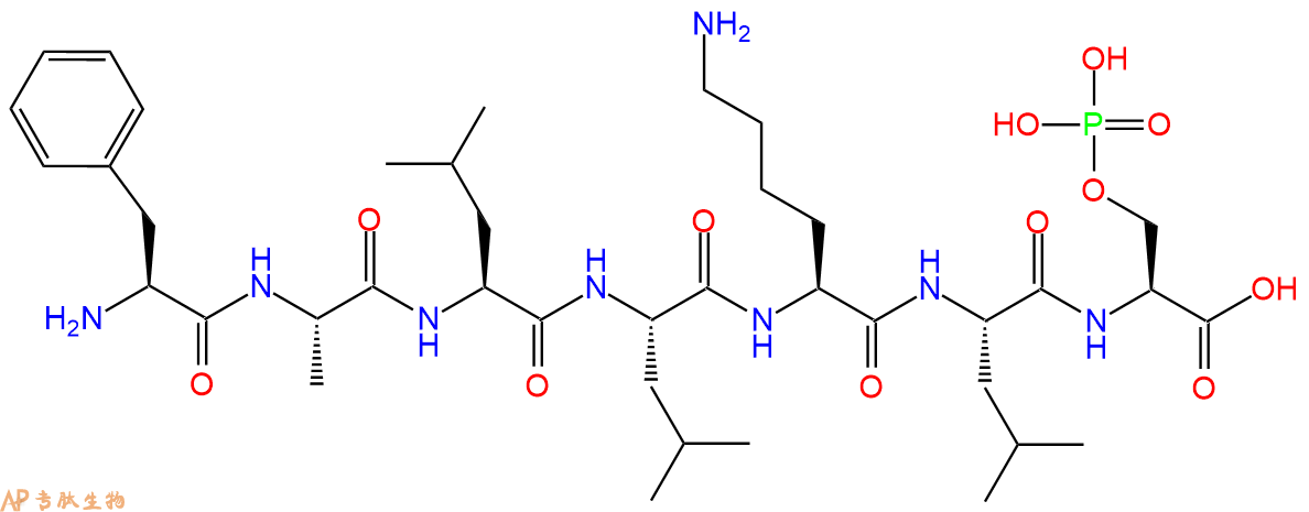 专肽生物产品H2N-Phe-Ala-Leu-Leu-Lys-Leu-Ser(PO3H2)-OH