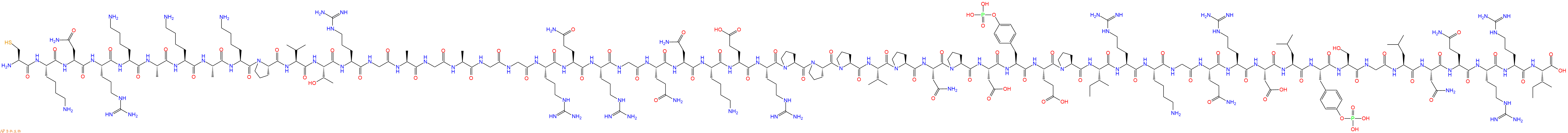 专肽生物产品H2N-Cys-Lys-Asn-Arg-Lys-Ala-Lys-Ala-Lys-Pro-Val-Thr-Arg-Gly-Ala-Gly-Ala-Gly-Gly-Arg-Gln-Arg-Gly-Gln-Asn-Lys-Glu-Arg-Pro-Pro-Pro-Val-Pro-Asn-Pro-Asp-Tyr(PO3H2)-Glu-Pro-Ile-Arg-Lys-Gly-Gln-Arg-Asp-Leu-Tyr(PO3H2)-Ser-Gly-Leu-Asn-Gln-Arg-Arg-Ile-OH