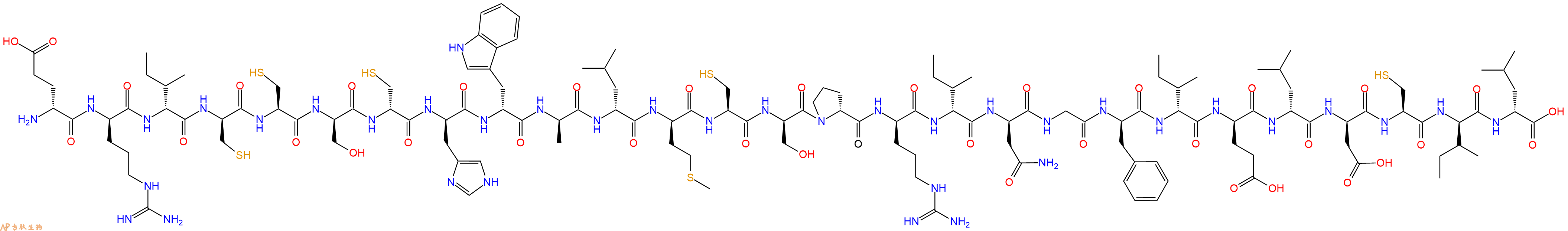 专肽生物产品H2N-DGlu-DArg-DIle-DCys-Cys-DSer-DCys-DHis-DTrp-DAla-DLeu-DMet-Cys-DSer-DPro-DArg-DIle-DAsn-Gly-DPhe-DIle-DGlu-DLeu-DAsp-Cys-DIle-DLeu-OH