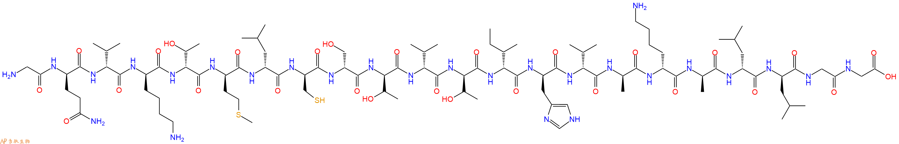 专肽生物产品H2N-Gly-DGln-DVal-DLys-DThr-DMet-DLeu-DCys-DSer-DThr-DVal-DThr-DIle-DHis-DVal-DAla-DLys-DAla-DLeu-DLeu-Gly-Gly-OH