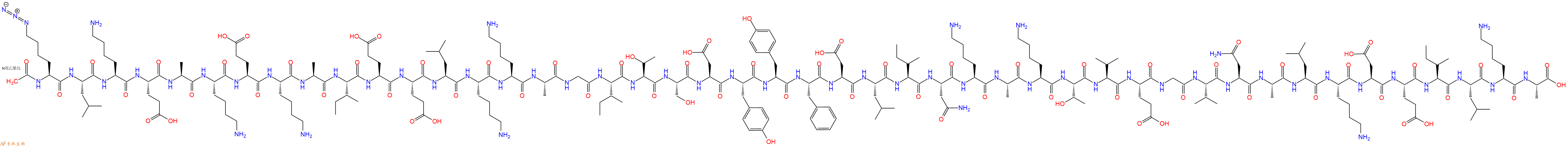专肽生物产品Ac-Lys(N3)-Leu-Lys-Glu-Ala-Lys-Glu-Lys-Ala-Ile-Glu-Glu-Leu-Lys-Lys-Ala-Gly-Ile-Thr-Ser-Asp-Tyr-Tyr-Phe-Asp-Leu-Ile-Asn-Lys-Ala-Lys-Thr-Val-Glu-Gly-Val-Asn-Ala-Leu-Lys-Asp-Glu-Ile-Leu-Lys-Ala-OH