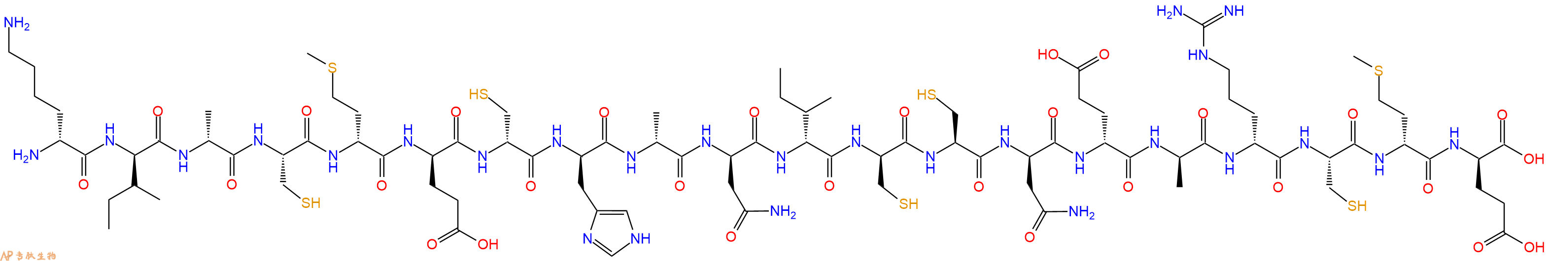 专肽生物产品H2N-DLys-DIle-DAla-Cys-DMet-DGlu-DCys-DHis-DAla-DAsn-DIle-DCys-Cys-DAsn-DGlu-DAla-DArg-Cys-DMet-DGlu-OH