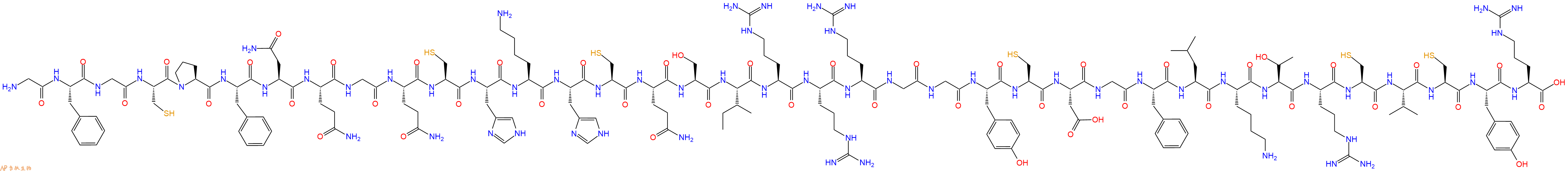 专肽生物产品H2N-Gly-Phe-Gly-Cys-Pro-Phe-Asn-Gln-Gly-Gln-Cys-His-Lys-His-Cys-Gln-Ser-Ile-Arg-Arg-Arg-Gly-Gly-Tyr-Cys-Asp-Gly-Phe-Leu-Lys-Thr-Arg-Cys-Val-Cys-Tyr-Arg-OH