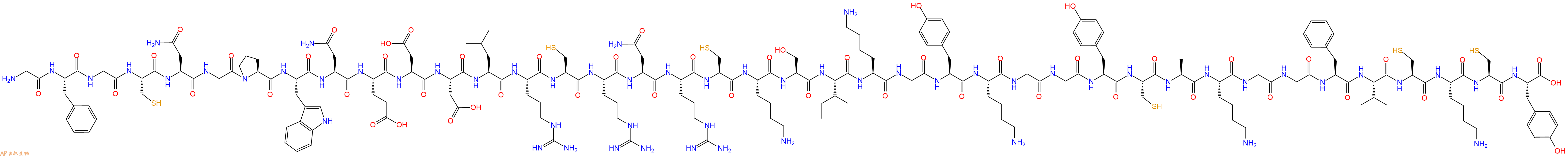 专肽生物产品H2N-Gly-Phe-Gly-Cys-Asn-Gly-Pro-Trp-Asn-Glu-Asp-Asp-Leu-Arg-Cys-Arg-Asn-Arg-Cys-Lys-Ser-Ile-Lys-Gly-Tyr-Lys-Gly-Gly-Tyr-Cys-Ala-Lys-Gly-Gly-Phe-Val-Cys-Lys-Cys-Tyr-OH