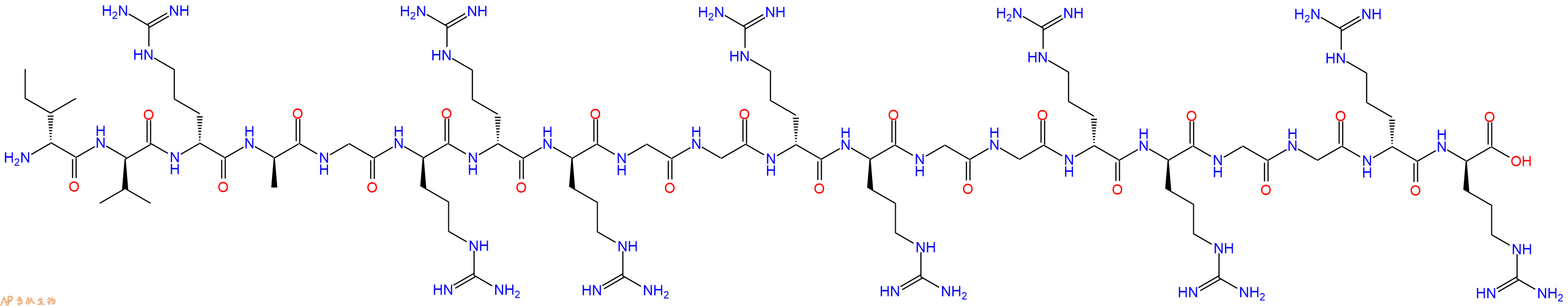 专肽生物产品H2N-DIle-DVal-DArg-DAla-Gly-DArg-DArg-DArg-Gly-Gly-DArg-DArg-Gly-Gly-DArg-DArg-Gly-Gly-DArg-DArg-OH