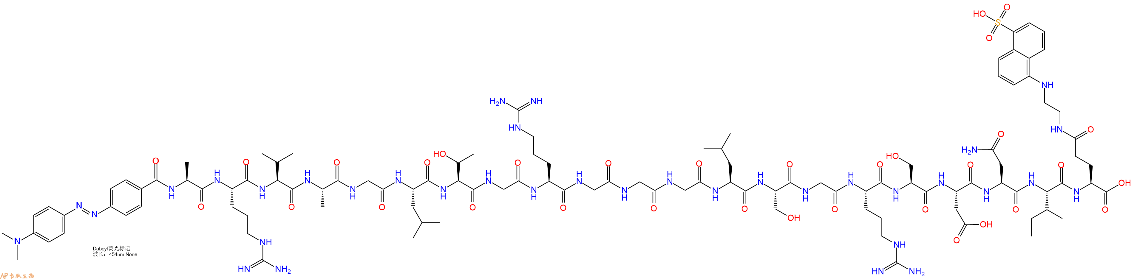 专肽生物产品DABCYL-Ala-Arg-Val-Ala-Gly-Leu-Thr-Gly-Arg-Gly-Gly-Gly-Leu-Ser-Gly-Arg-Ser-Asp-Asn-Ile-Glu(Edans)-OH