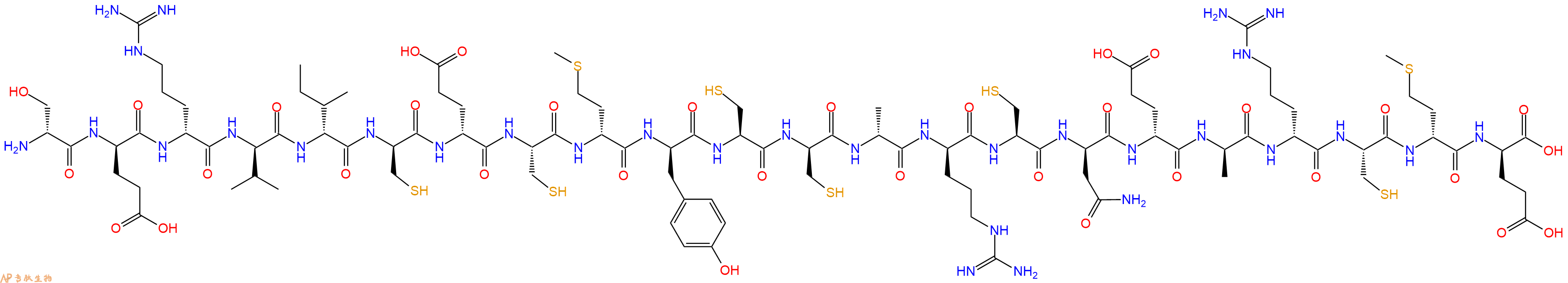专肽生物产品H2N-DSer-DGlu-DArg-DVal-DIle-DCys-DGlu-Cys-DMet-DTyr-Cys-DCys-DAla-DArg-Cys-DAsn-DGlu-DAla-DArg-Cys-DMet-DGlu-OH