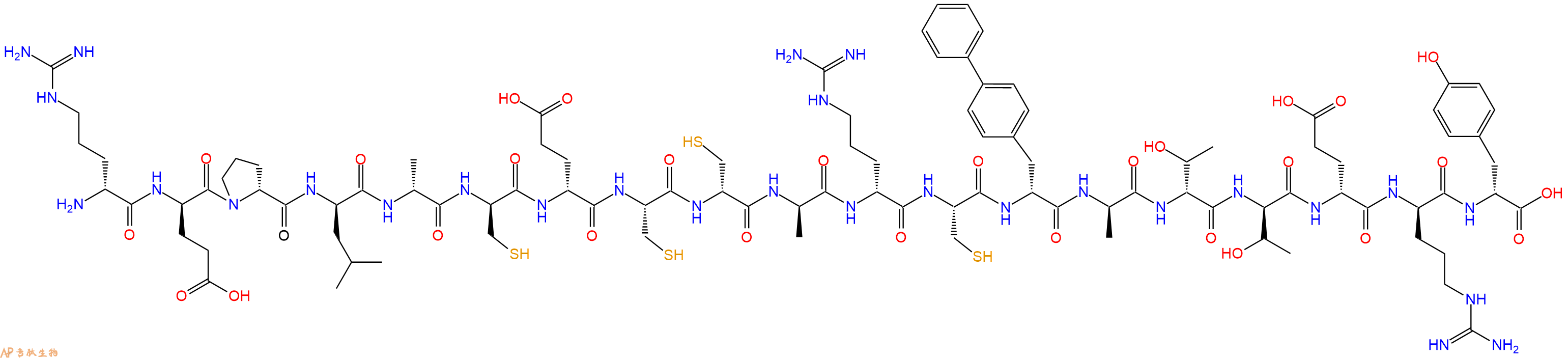 专肽生物产品H2N-DArg-DGlu-DPro-DLeu-DAla-DCys-DGlu-Cys-DCys-DAla-DArg-Cys-DBip-DAla-DThr-DThr-DGlu-DArg-DTyr-OH