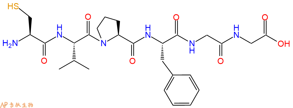 专肽生物产品H2N-Cys-Val-Pro-Phe-Gly-Gly-OH