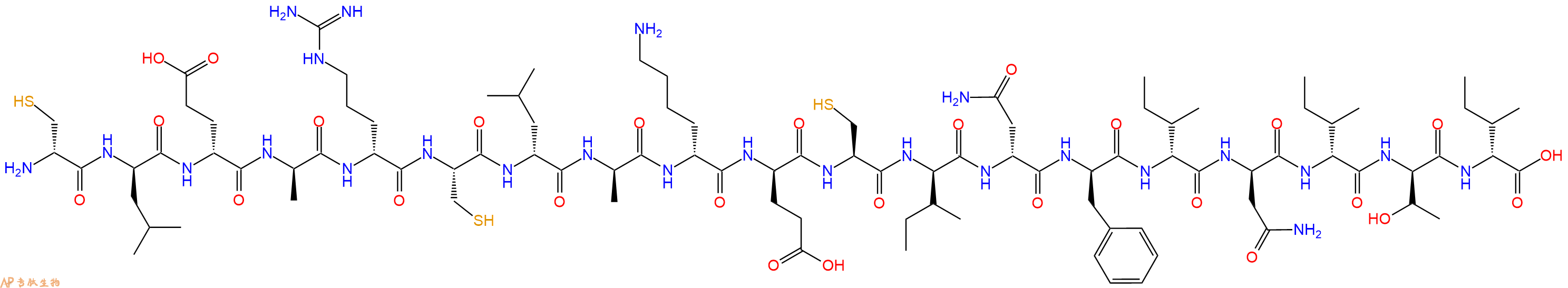 专肽生物产品H2N-DCys-DLeu-DGlu-DAla-DArg-Cys-DLeu-DAla-DLys-DGlu-Cys-DIle-DAsn-DPhe-DIle-DAsn-DIle-DThr-DIle-OH