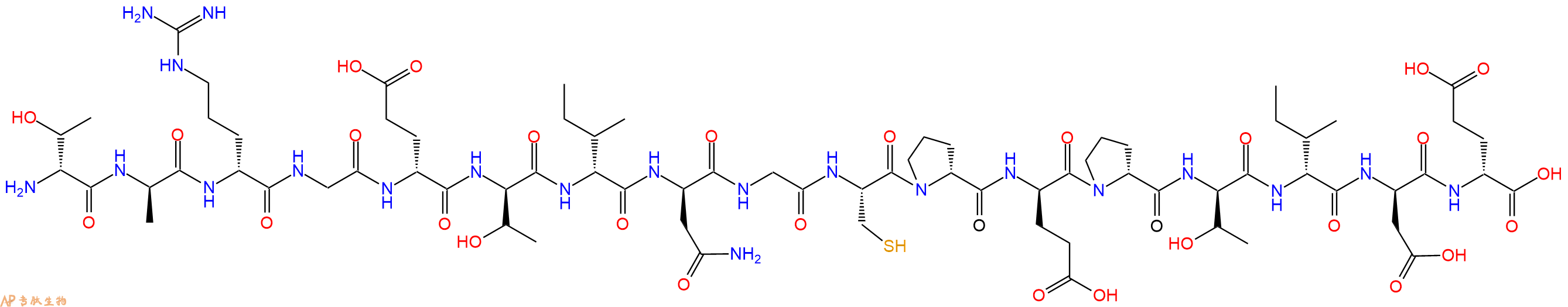专肽生物产品H2N-DThr-DAla-DArg-Gly-DGlu-DThr-DIle-DAsn-Gly-Cys-DPro-DGlu-DPro-DThr-DIle-DAsp-DGlu-OH