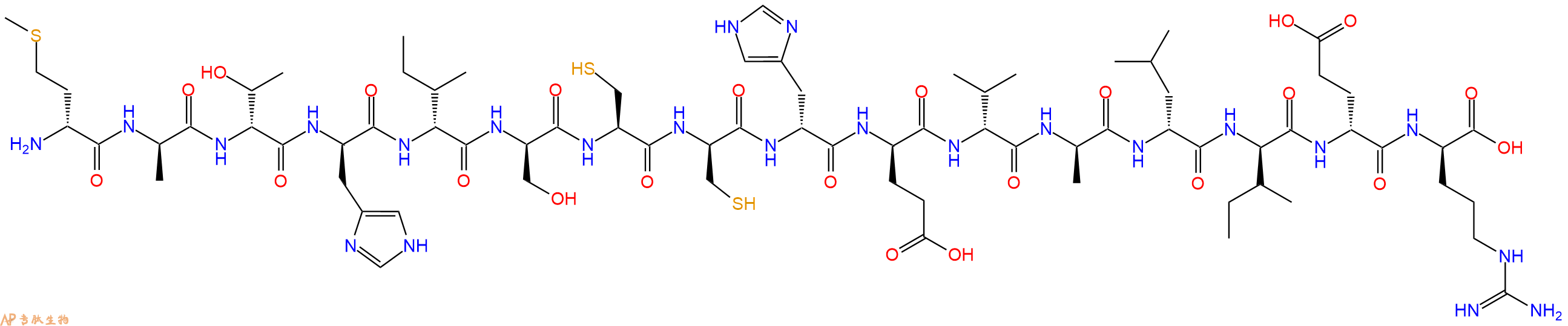 专肽生物产品H2N-DMet-DAla-DThr-DHis-DIle-DSer-Cys-DCys-DHis-DGlu-DVal-DAla-DLeu-DIle-DGlu-DArg-OH