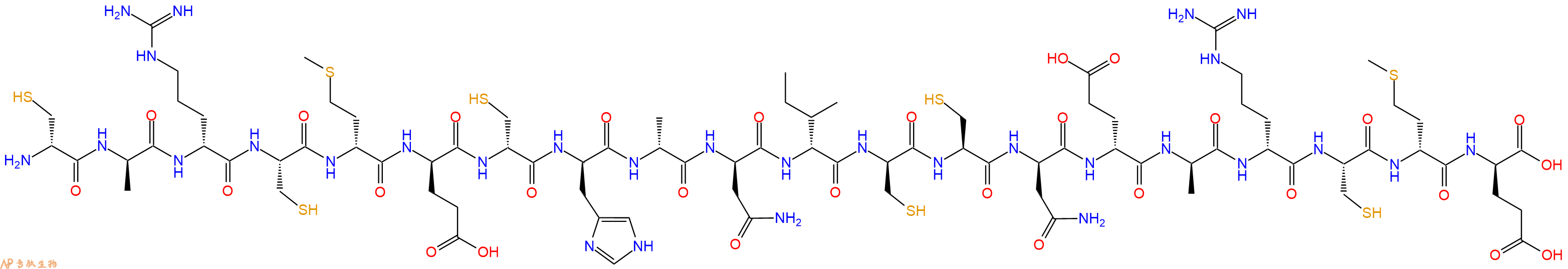 专肽生物产品H2N-DCys-DAla-DArg-Cys-DMet-DGlu-DCys-DHis-DAla-DAsn-DIle-DCys-Cys-DAsn-DGlu-DAla-DArg-Cys-DMet-DGlu-OH