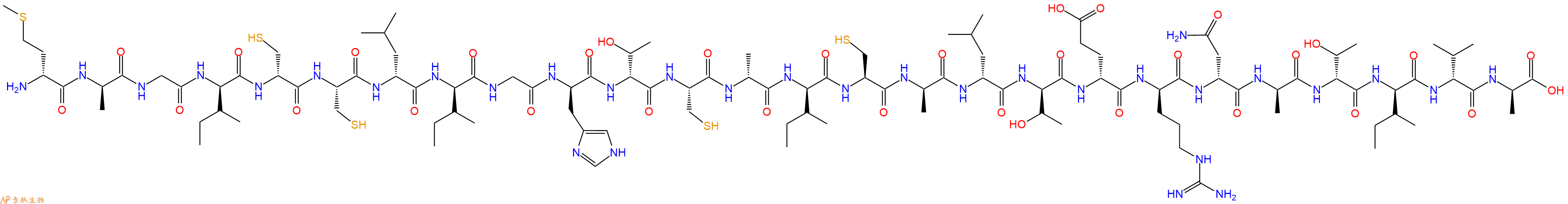 专肽生物产品H2N-DMet-DAla-Gly-DIle-DCys-Cys-DLeu-DIle-Gly-DHis-DThr-Cys-DAla-DIle-Cys-DAla-DLeu-DThr-DGlu-DArg-DAsn-DAla-DThr-DIle-DVal-DAla-OH
