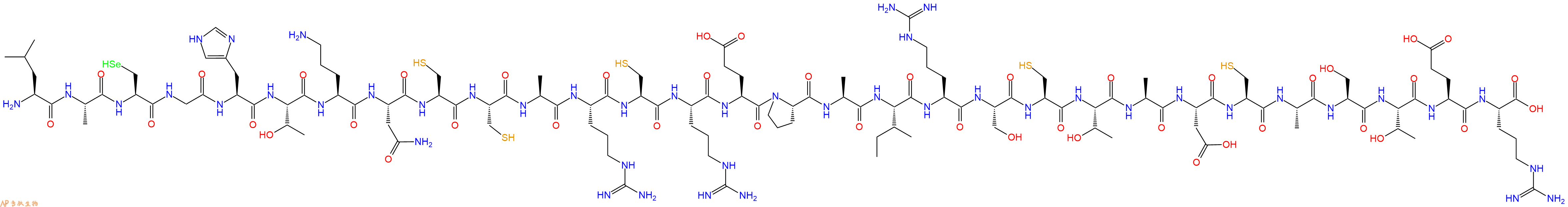 专肽生物产品H2N-Leu-Ala-Sec-Gly-His-Thr-Orn-Asn-Cys-Cys-Ala-Arg-Cys-Arg-Glu-Pro-Ala-Ile-Arg-Ser-Cys-Thr-Ala-Asp-Cys-Ala-Ser-Thr-Glu-Arg-OH