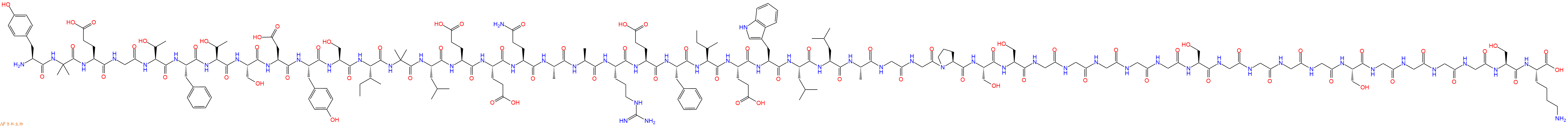 专肽生物产品H2N-Tyr-Aib-Glu-Gly-Thr-Phe-Thr-Ser-Asp-Tyr-Ser-Ile-Aib-Leu-Glu-Glu-Gln-Ala-Ala-Arg-Glu-Phe-Ile-Glu-Trp-Leu-Leu-Ala-Gly-Gly-Pro-Ser-Ser-Gly-Gly-Gly-Gly-Gly-Ser-Gly-Gly-Gly-Gly-Ser-Gly-Gly-Gly-Gly-Ser-Lys-OH