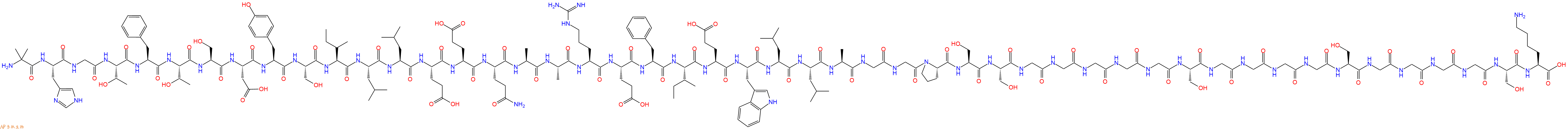 专肽生物产品H2N-Aib-His-Gly-Thr-Phe-Thr-Ser-Asp-Tyr-Ser-Ile-Leu-Leu-Glu-Glu-Gln-Ala-Ala-Arg-Glu-Phe-Ile-Glu-Trp-Leu-Leu-Ala-Gly-Gly-Pro-Ser-Ser-Gly-Gly-Gly-Gly-Gly-Ser-Gly-Gly-Gly-Gly-Ser-Gly-Gly-Gly-Gly-Ser-Lys-OH