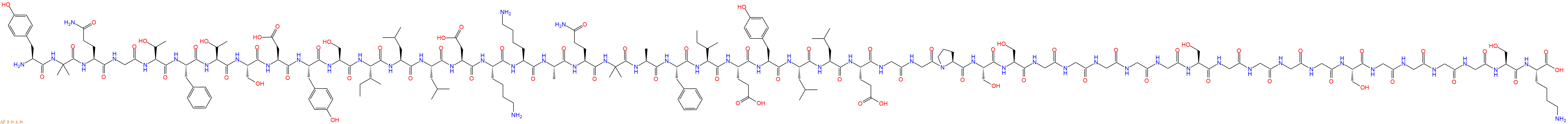 专肽生物产品H2N-Tyr-Aib-Gln-Gly-Thr-Phe-Thr-Ser-Asp-Tyr-Ser-Ile-Leu-Leu-Asp-Lys-Lys-Ala-Gln-Aib-Ala-Phe-Ile-Glu-Tyr-Leu-Leu-Glu-Gly-Gly-Pro-Ser-Ser-Gly-Gly-Gly-Gly-Gly-Ser-Gly-Gly-Gly-Gly-Ser-Gly-Gly-Gly-Gly-Ser-Lys-OH