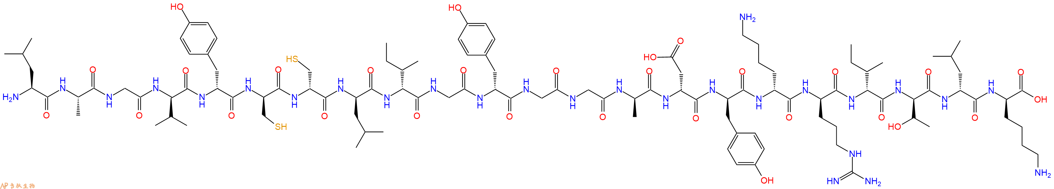 专肽生物产品H2N-Leu-Ala-Gly-DVal-DTyr-DCys-DCys-DLeu-DIle-Gly-DTyr-Gly-Gly-DAla-DAsp-DTyr-DLys-DArg-DIle-DThr-DLeu-DLys-OH