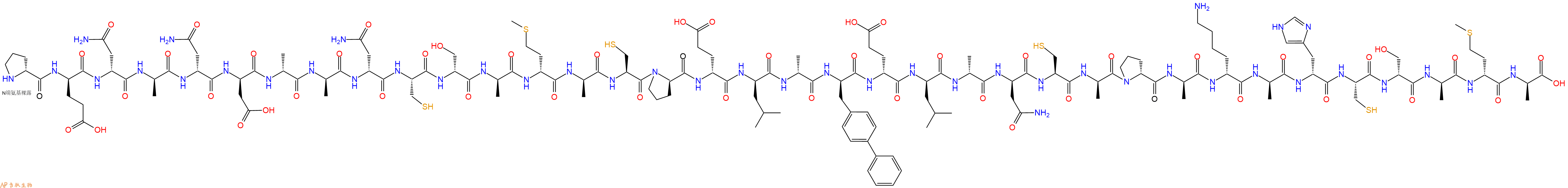 专肽生物产品H2N-DPro-DGlu-DAsn-DAla-DAsn-DAsp-DAla-DAla-DAsn-Cys-DSer-DAla-DMet-DAla-Cys-DPro-DGlu-DLeu-DAla-DBip-DGlu-DLeu-DAla-DAsn-Cys-DAla-DPro-DAla-DLys-DAla-DHis-Cys-DSer-DAla-DMet-DAla-OH