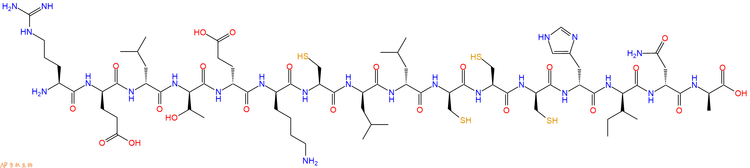 专肽生物产品H2N-Arg-DGlu-DLeu-DThr-DGlu-DLys-Cys-DLeu-DLeu-DCys-Cys-DCys-DHis-DIle-DAsn-DAla-OH