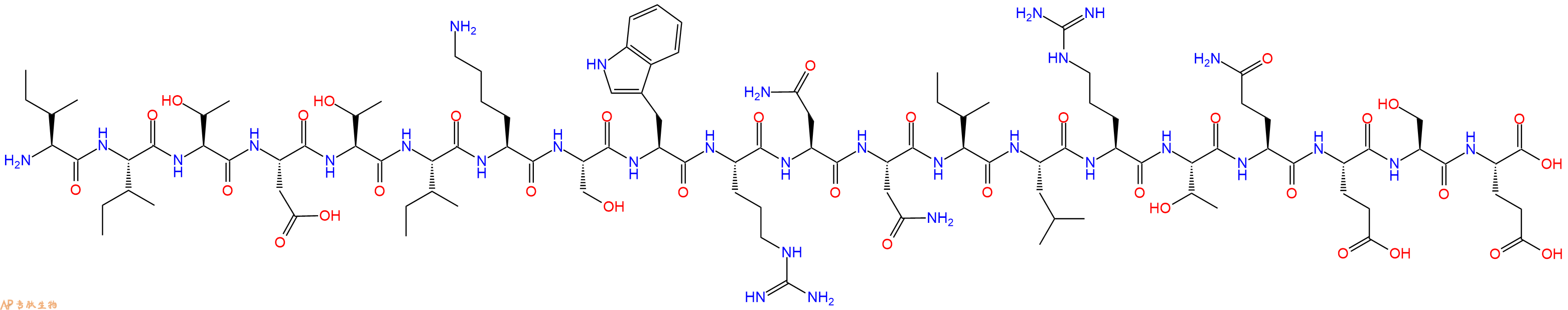 专肽生物产品H2N-Ile-Ile-Thr-Asp-Thr-Ile-Lys-Ser-Trp-Arg-Asn-Asn-Ile-Leu-Arg-Thr-Gln-Glu-Ser-Glu-OH