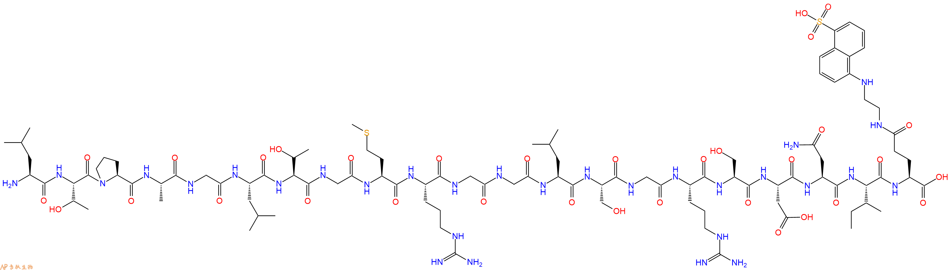 专肽生物产品H2N-Leu-Thr-Pro-Ala-Gly-Leu-Thr-Gly-Met-Arg-Gly-Gly-Leu-Ser-Gly-Arg-Ser-Asp-Asn-Ile-Glu(Edans)-OH