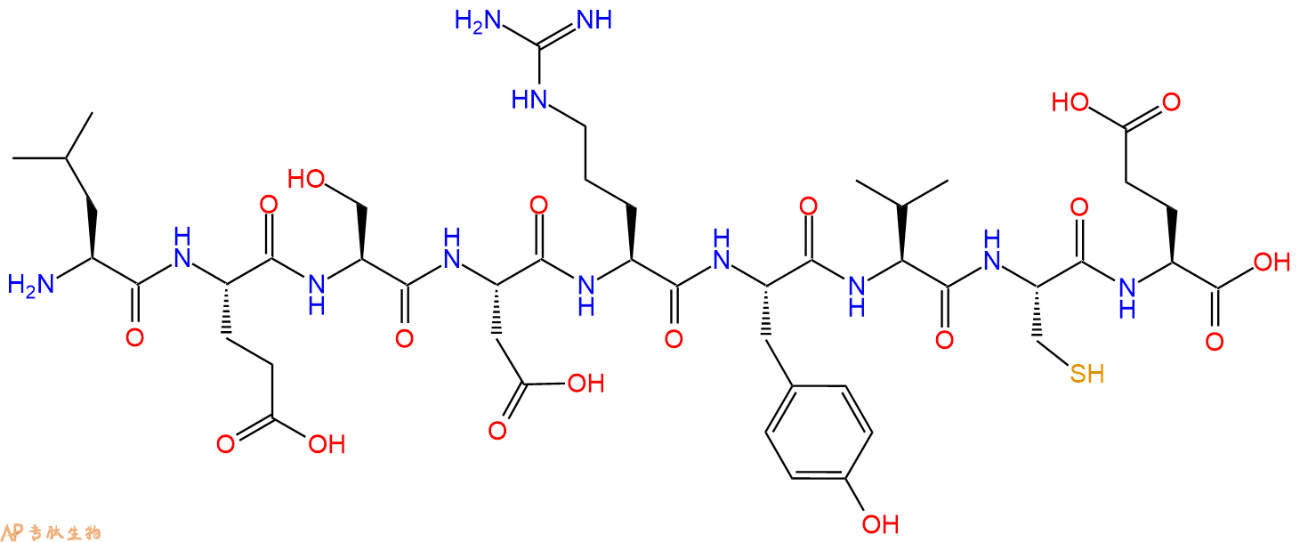 专肽生物产品H2N-Leu-Glu-Ser-Asp-Arg-Tyr-Val-Cys-Glu-OH