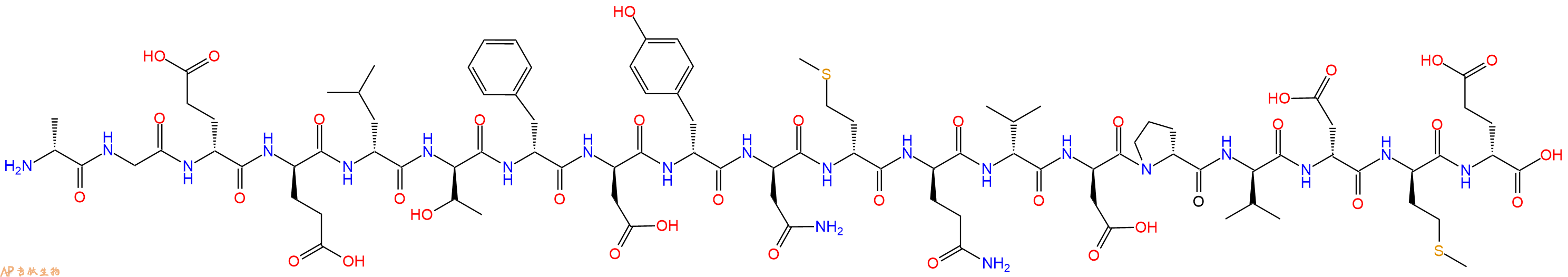 专肽生物产品H2N-DAla-Gly-DGlu-DGlu-DLeu-DThr-DPhe-DAsp-DTyr-DAsn-DMet-DGln-DVal-DAsp-DPro-DVal-DAsp-DMet-DGlu-OH