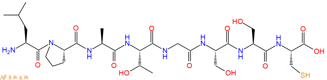 专肽生物产品H2N-Leu-Pro-Ala-Thr-Gly-Ser-Ser-Cys-OH