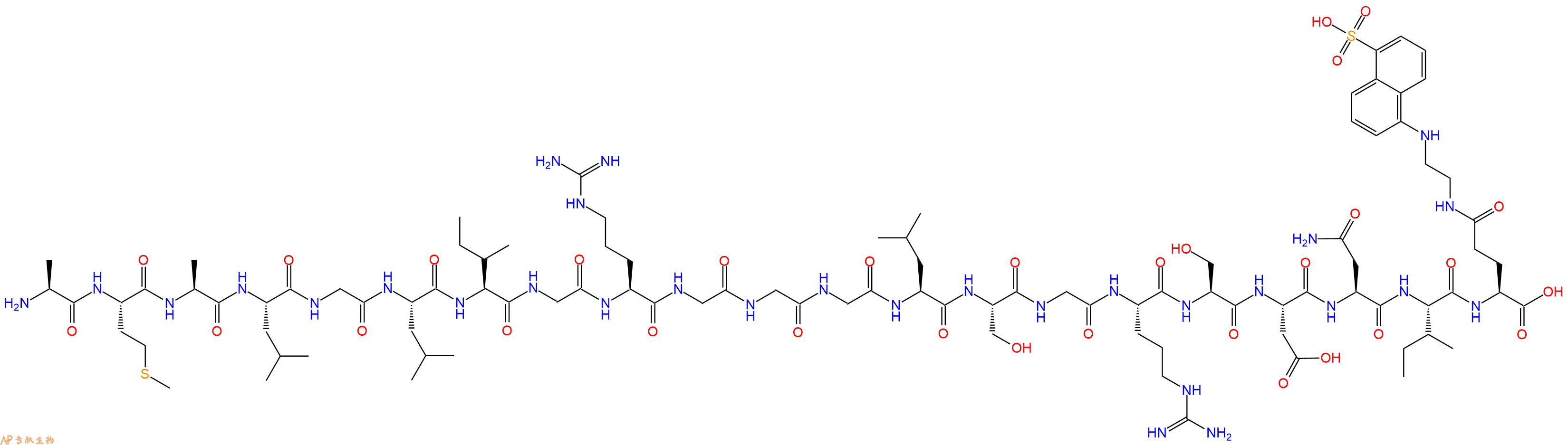 专肽生物产品H2N-Ala-Met-Ala-Leu-Gly-Leu-Ile-Gly-Arg-Gly-Gly-Gly-Leu-Ser-Gly-Arg-Ser-Asp-Asn-Ile-Glu(Edans)-OH