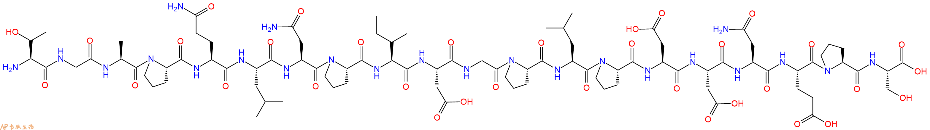 专肽生物产品H2N-Thr-Gly-Ala-Pro-Gln-Leu-Asn-Pro-Ile-Asp-Gly-Pro-Leu-Pro-Asp-Asp-Asn-Glu-Pro-Ser-OH
