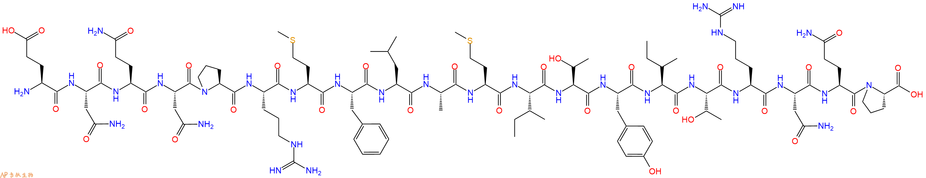 专肽生物产品H2N-Glu-Asn-Gln-Asn-Pro-Arg-Met-Phe-Leu-Ala-Met-Ile-Thr-Tyr-Ile-Thr-Arg-Asn-Gln-Pro-OH