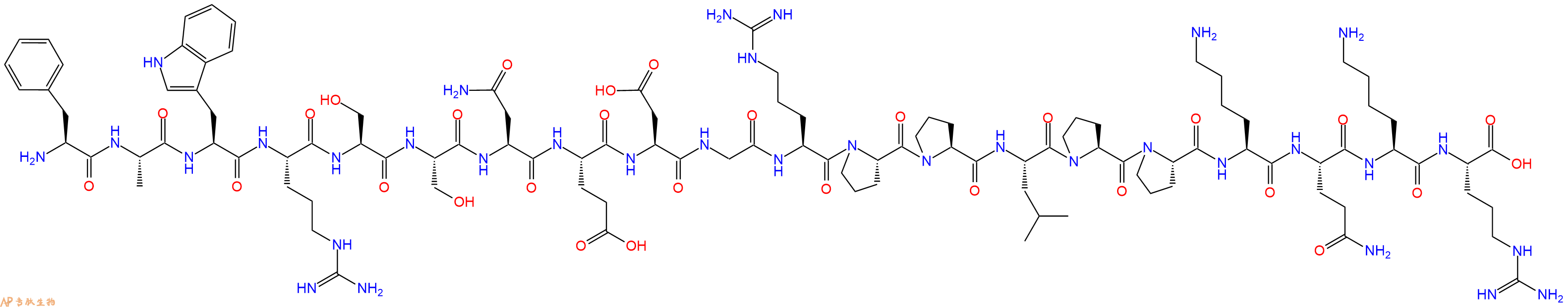 专肽生物产品H2N-Phe-Ala-Trp-Arg-Ser-Ser-Asn-Glu-Asp-Gly-Arg-Pro-Pro-Leu-Pro-Pro-Lys-Gln-Lys-Arg-OH