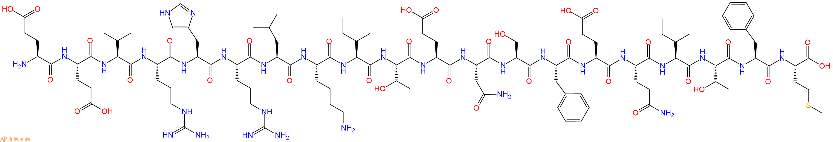 专肽生物产品H2N-Glu-Glu-Val-Arg-His-Arg-Leu-Lys-Ile-Thr-Glu-Asn-Ser-Phe-Glu-Gln-Ile-Thr-Phe-Met-OH