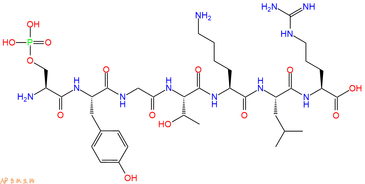 专肽生物产品H2N-Ser(PO3H2)-Tyr-Gly-Thr-Lys-Leu-Arg-OH