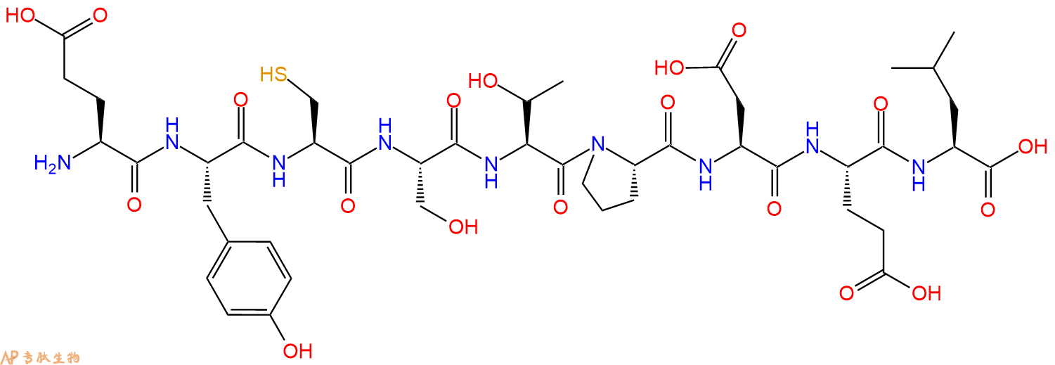 专肽生物产品H2N-Glu-Tyr-Cys-Ser-Thr-Pro-Asp-Glu-Leu-OH
