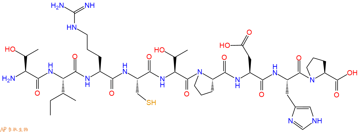 专肽生物产品H2N-Thr-Ile-Arg-Cys-Thr-Pro-Asp-His-Pro-OH
