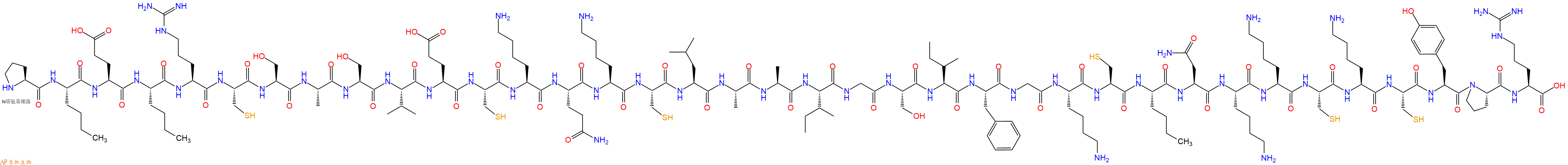 专肽生物产品H2N-Pro-Nle-Glu-Nle-Arg-Cys-Ser-Ala-Ser-Val-Glu-Cys-Lys-Gln-Lys-Cys-Leu-Ala-Ala-Ile-Gly-Ser-Ile-Phe-Gly-Lys-Cys-Nle-Asn-Lys-Lys-Cys-Lys-Cys-Tyr-Pro-Arg-OH
