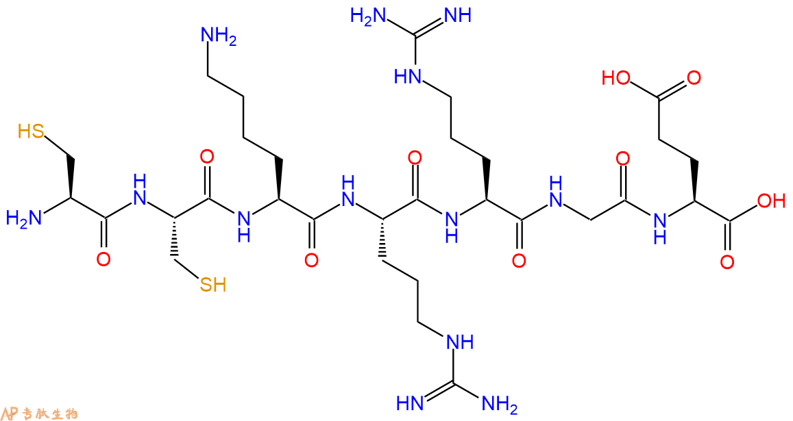 专肽生物产品H2N-Cys-Cys-Lys-Arg-Arg-Gly-Glu-OH
