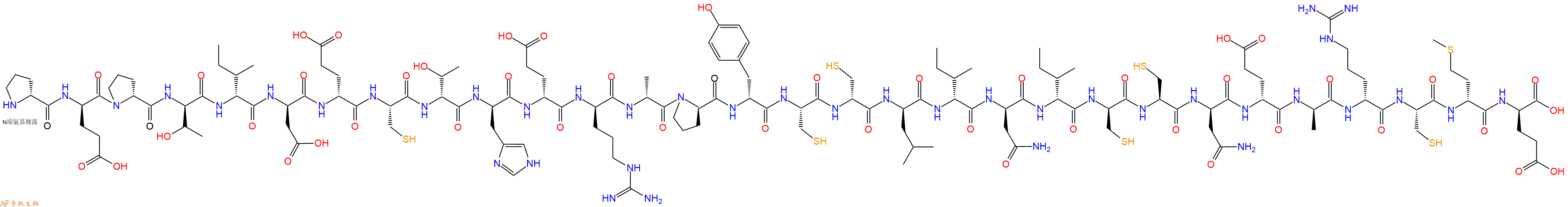 专肽生物产品H2N-DPro-DGlu-DPro-DThr-DIle-DAsp-DGlu-Cys-DThr-DHis-DGlu-DArg-DAla-DPro-DTyr-Cys-DCys-DLeu-DIle-DAsn-DIle-DCys-Cys-DAsn-DGlu-DAla-DArg-Cys-DMet-DGlu-OH