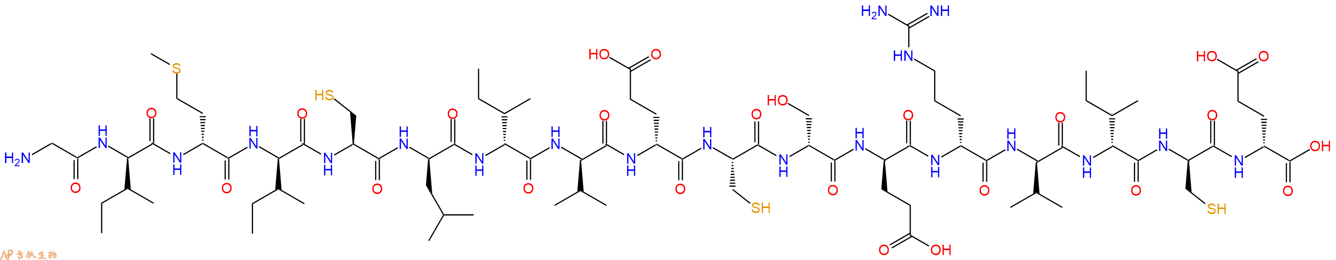 专肽生物产品H2N-Gly-DIle-DMet-DIle-Cys-DLeu-DIle-DVal-DGlu-Cys-DSer-DGlu-DArg-DVal-DIle-DCys-DGlu-OH